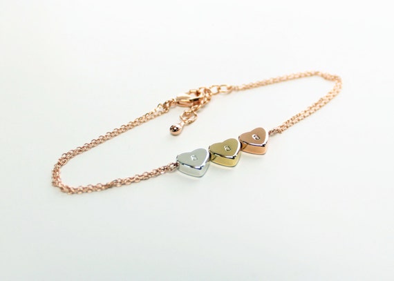 Three heart bracelet Clearance