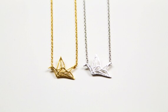 Vogel Halskette Origami Kranich Halskette Fliegenden Vogel Pendent öffnen Kran Kran Form Tier Beste Freundin Kette Glücksbringer