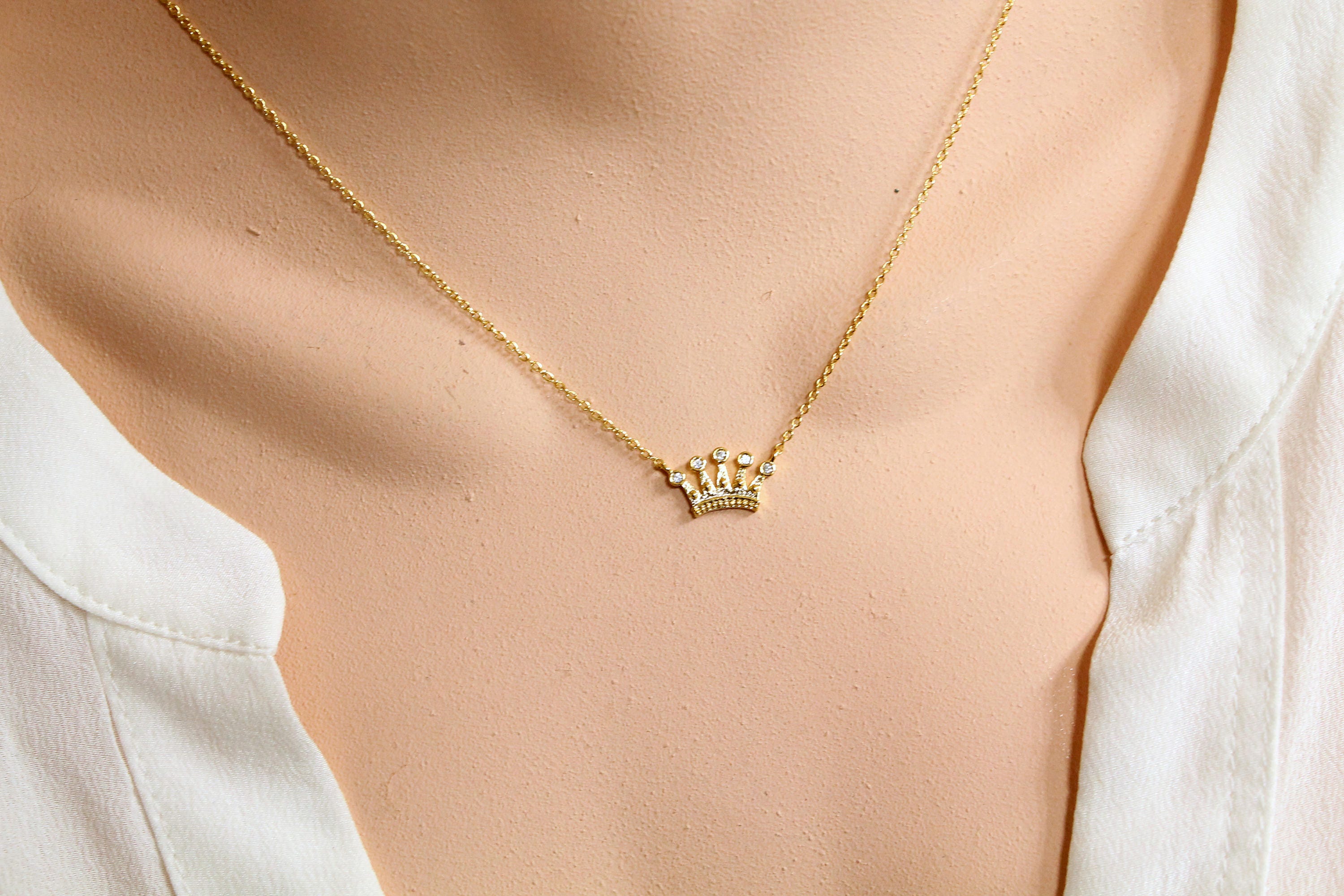 Crown Necklace in Silver Only Now, Princess Crown Necklace, Queen Necklace, Dainty Simple Minimal Necklace - Etsy Crown Necklace in Silver Only Now, Princess Crown Necklace, Queen Necklace, Dainty Simple Minimal Necklace - Etsy