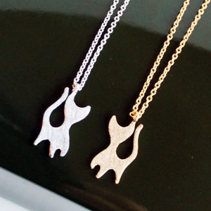Tiny Cat Necklace,.925 Sterling Silver Chain, 14K Gold Filled Chain, Tiny Kitten Necklace, Cat Silhouette, Kitty Cat Necklace, Minimalist