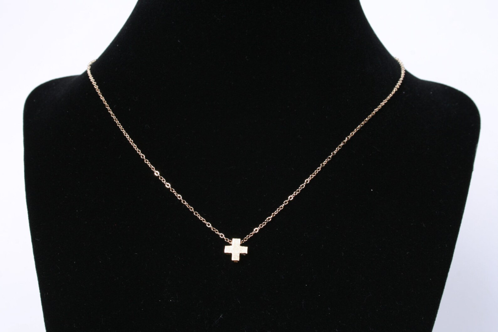 Tiny Cross Necklace 14K Gold Filled Chain/sterling Silver Etsy