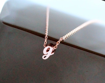 Cursive Initial Necklace, Rose Gold Filled Chain, 14K Gold Filled Chain, .925 Sterling Silver Chain, Handwriting Letters, His And Her