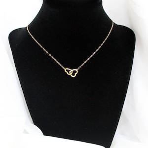 Dubbele hart gekoppelde ketting, hart tot hart ketting, goud zilver of rosé gouden ketting, bruiloft, bruidsmeisjes