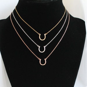 Horseshoe Necklace, Gold, Silver, Or Rose Gold Horse's Hoof Necklace, Lucky Charm