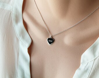 Engravable Heart Necklace In Gold/Silver/Rose Gold, Choker Length, Personalization, Initial, Name, Wedding, Bridesmaids
