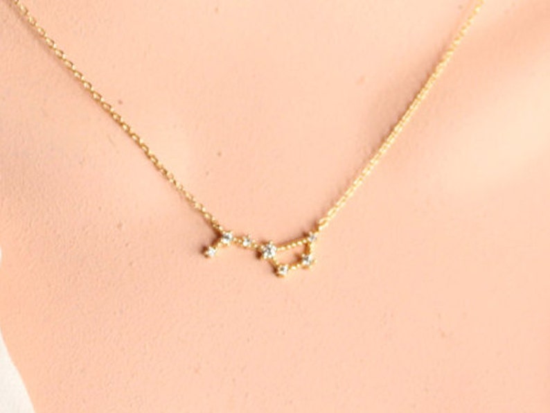 Big Dipper Necklace, Little Dipper Necklace, Star Necklace, Cubic Zirconia Star, Zodiacal Constellation Necklace zdjęcie 1