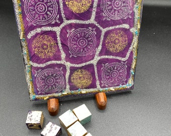 Handmade Wooden Tic Tac Toe Game - Rustic Travel Pocket Board - Compact Desktop Game