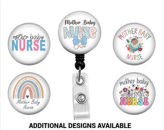 Mother Baby/Postpartum Nurse Badge Reel, Interchangeable Wipeable Badge Reel, Gift for Mother Baby Nurse, Gift Maternity Postpartum Nurse