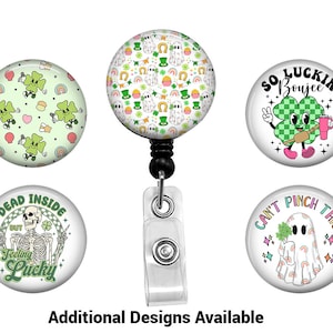 St Patrick&#39;s Day Badge Reel, Medical Badge Reel, Interchangeable Holiday Badge Reel, Funny St Patrick&#39;s Day Badge Reel, Retro Badge Reel