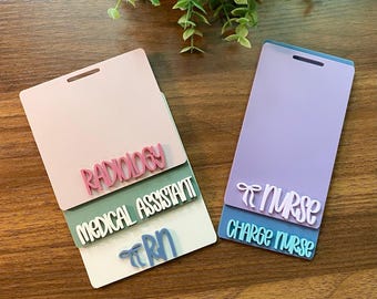 Portatarjetas personalizado para enfermeras, portatarjetas y carrete para credenciales personalizados, estudiantes de enfermería, portatarjetas de identificación médica, portatarjetas Coquette