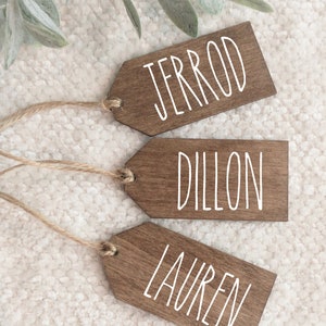 Wooden Name Tag, Christmas Stocking Tags, Personalized Stocking Tags, Wooden Gift Tags, Wedding Name Tags, Custom Name Tags