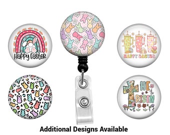 Easter Badge Reel, Holiday Badge Reel, Interchangeable Wipeable Badge Reel, Gift for Nurses