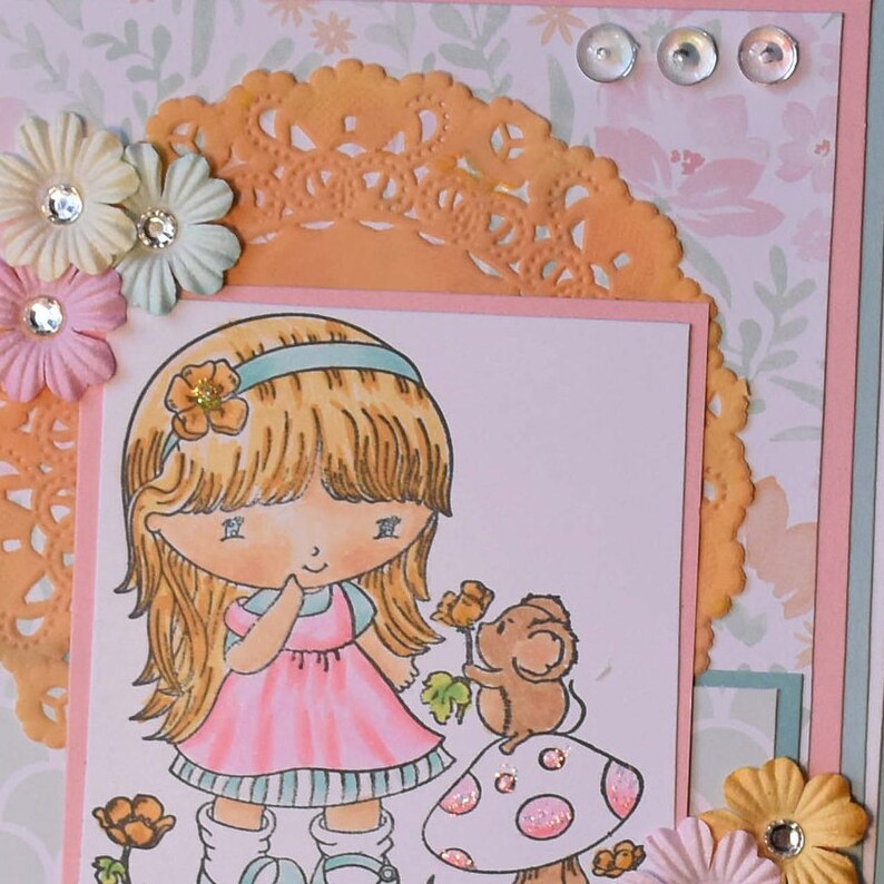 Buy Thinking of You Handmade Greeting Card Stamped Image of Online in