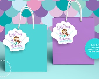 Mermaid Thank You Tags. Mermaid Party. Mermaid Favors. Mermaid Birthday Party. Little Mermaid.