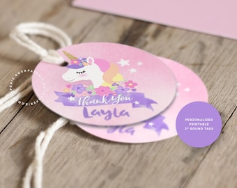 Unicorn Favor Tags. Thank You Tags. Unicorn Cupcake Toppers. Unicorn Birthday Party. Unicorn Party supplies. Unicorn Party.