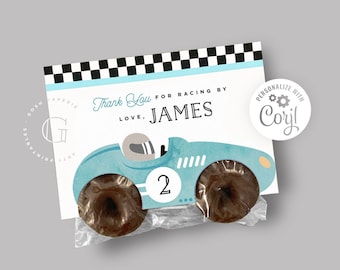 Racing Car Favors, Racing Car Snack Bag, Donut Bag, Two, Formula 1 Invitation, Cars Birthday Party, Cars Party Favors, INSTANT DOWNLOAD