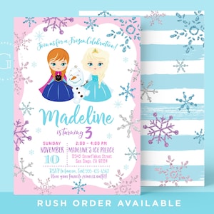 Winter Wonderland Invitation. Princess Invitation. Frozen Invitation. Frozen Party. Frozen Birthday. Frozen Printable.