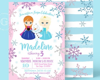 Winter Wonderland Invitation. Princess Invitation. Frozen Invitation. Frozen Party. Frozen Birthday. Frozen Printable.