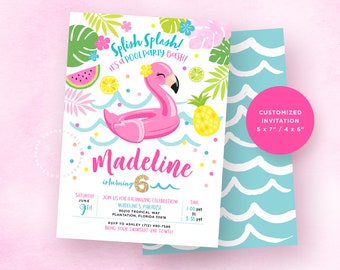 flamingo invitation etsy
