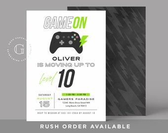 Video Game Invitation, Video Game Birthday Invitation, Video Game Party Invitation, Gaming Party Invitation, Gamer Invitation, Gamer Party