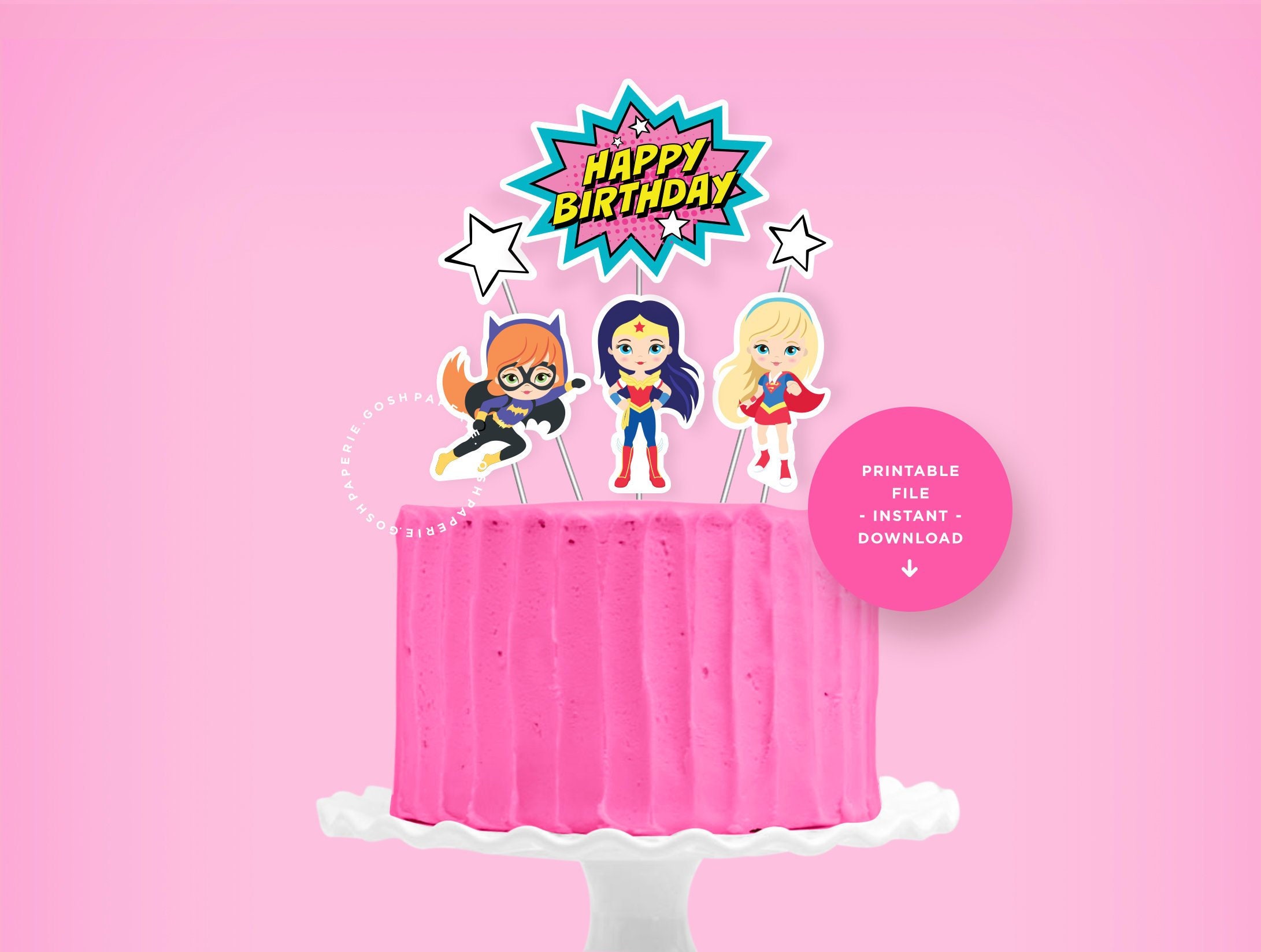 Dc superhero girls cake topper - Etsy España