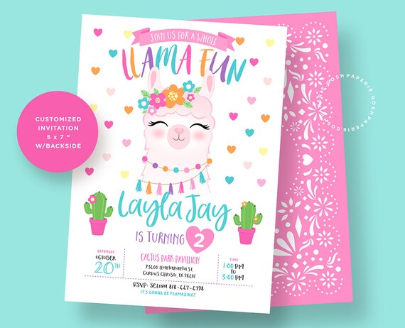 Invitation De Lama Invitation De Lama De Cactus Fete Etsy Invitation De Lama Invitation De Lama De Cactus Fete Etsy