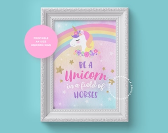 Unicorn Sign, Unicorn Welcome Sign, Unicorn Wall Art, Unicorn Party Decorations, Unicorn Birthday Party, Rainbow Unicorn Invitation.