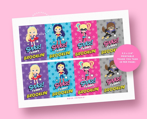 Girl Superhero Party. Superhero Tags. Superhero Girl Cards. Superhero Girl Party. Superhero Girl Birthday. Superhero Favors Il_570xn