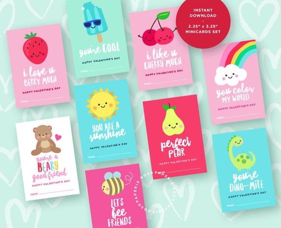 Valentine Cards for Kids. Valentines Day Cards. Kids Valentine - Etsy