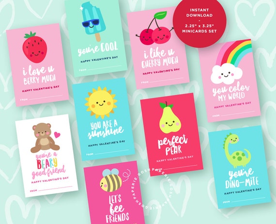 Valentine Cards for Kids. Valentines Day Cards. Kids Valentine