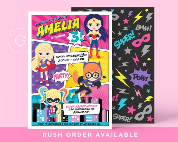 Girl Superhero Party. Superhero Invitation. Supergirl Invitation. Superhero Girl Party. Superhero Girl Birthday. Il_570xn