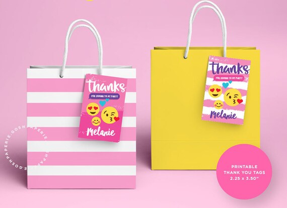 Emoji Thank You Tags, Emoji Birthday Party, Emoji Favors, Emoji bags Il_570xn