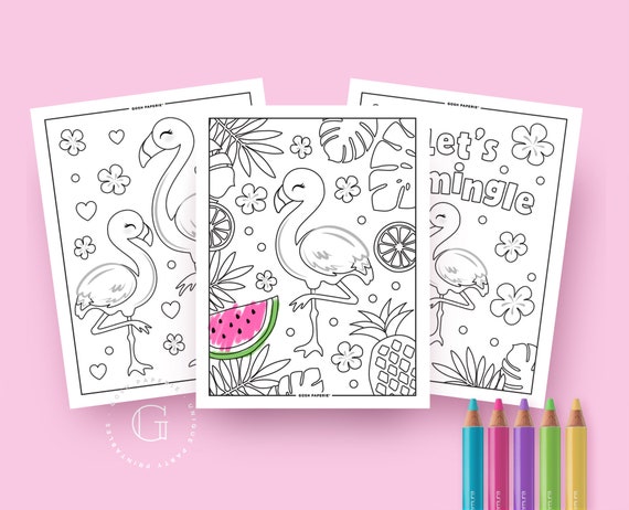 Flamingo Coloring Pages. Flamingo Party Activities. Flamingo Birthday Party. Flamingo Party Supplies. INSTANT DOWNLOAD Flamingo Party Favors Il_570xn