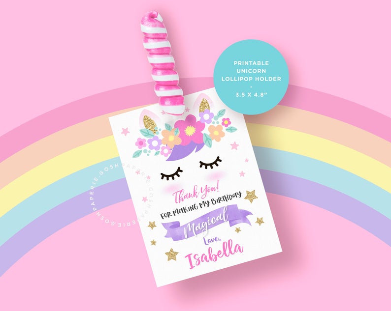 Unicorn Lollipop Holder. Unicorn Favors. Unicorn Birthday - Etsy