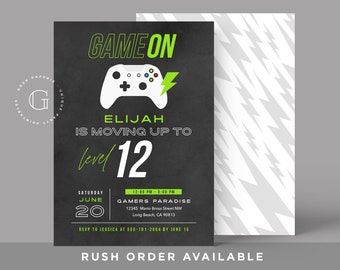 Video Game Invitation, Video Game Birthday Invitation, Video Game Party Invitation, Gaming Party Invitation, Gamer Invitation, Gamer Party