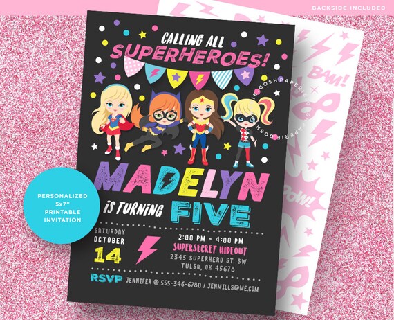 Girl Superhero Party. Superhero Invitation. Supergirl Invitation. Superhero Girl Party. Superhero Girl Birthday. Il_570xn