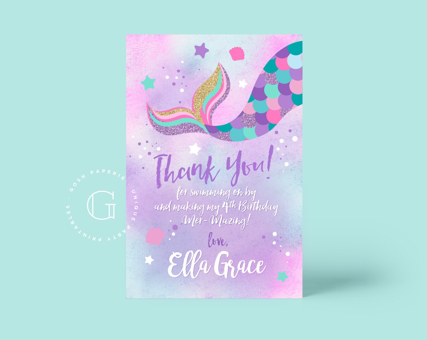 mermaid-thank-you-card-mermaid-invitation-mermaid-thank-you-note-mermaid-printable-party-mermaid-birthday-party-etsy for Free Printable Mermaid Thank You Cards Mermaid Thank You Card. Mermaid Invitation. Mermaid Thank You Note. Mermaid Printable Party. Mermaid Birthday Party. - Etsy for Free Printable Mermaid Thank You Cards