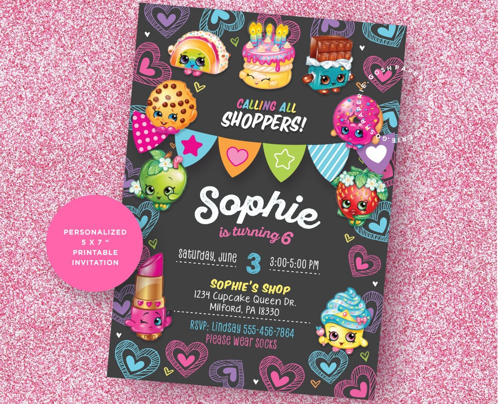 Shopkins Invitation, Shopkins Invite, Shopkins Party, Shopkins Printable, Shopkins Party Invitations