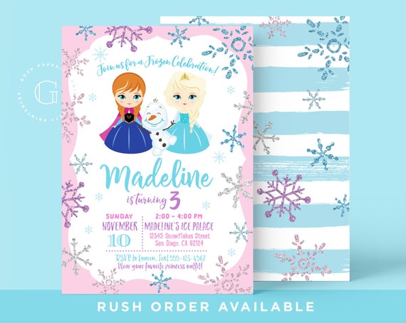Winter Wonderland Invitation. Princess Invitation. Frozen Invitation. Frozen Party. Frozen Birthday. Frozen Printable. Il_570xn