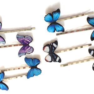 Butterfly Bobby Pins: Wood & Metal Hair Accessories (Set of 2)