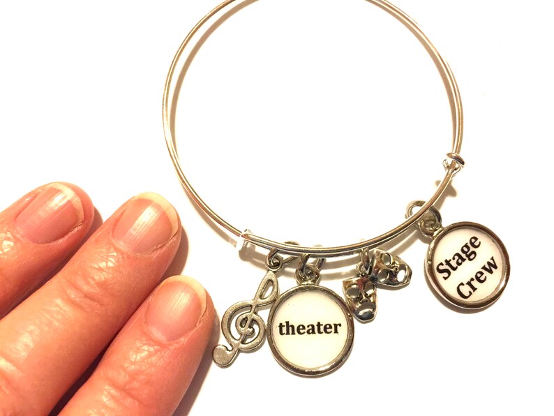 Musical Theater Bangle Bracelet Stage Crew Silver Comedy - Etsy