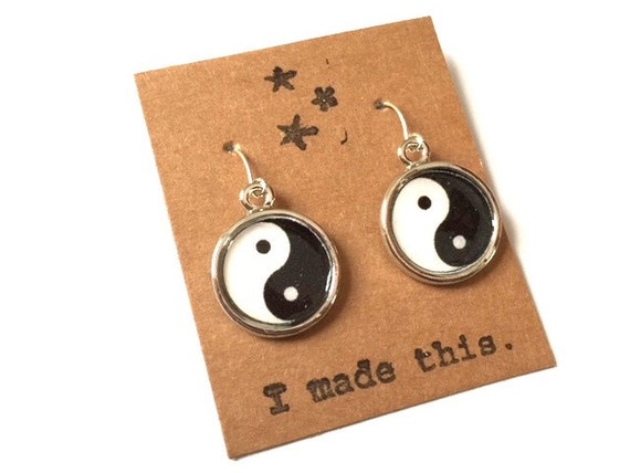 Yin yang dangle on sale earrings