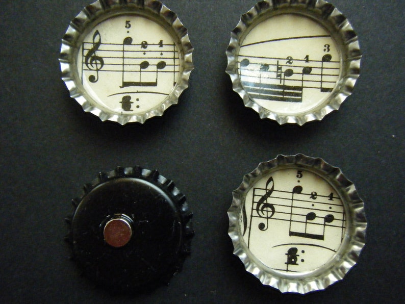 Music Bottlecap Vintage Song Musical Bottle Cap Etsy