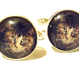 Personalized Pet Photo Cufflinks: Custom Dog Cat Memorial Jewelry