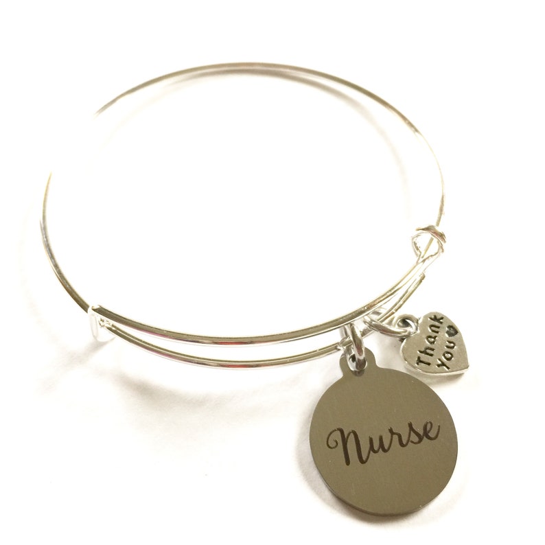 Nurse Bracelet Bangle Adjustable LN Thank You Silver Charm Today Future Word Recycled Paper Repurposed Book Upcycled Materials Jewelry OOAK