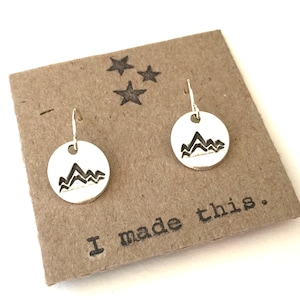 Handmade Silver Mountain Earrings: Adventure Jewelry