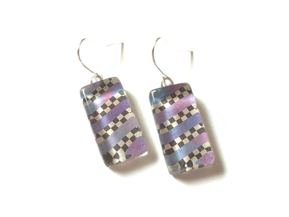 Beaded triangle quilt earrings – Heather Ellis Art