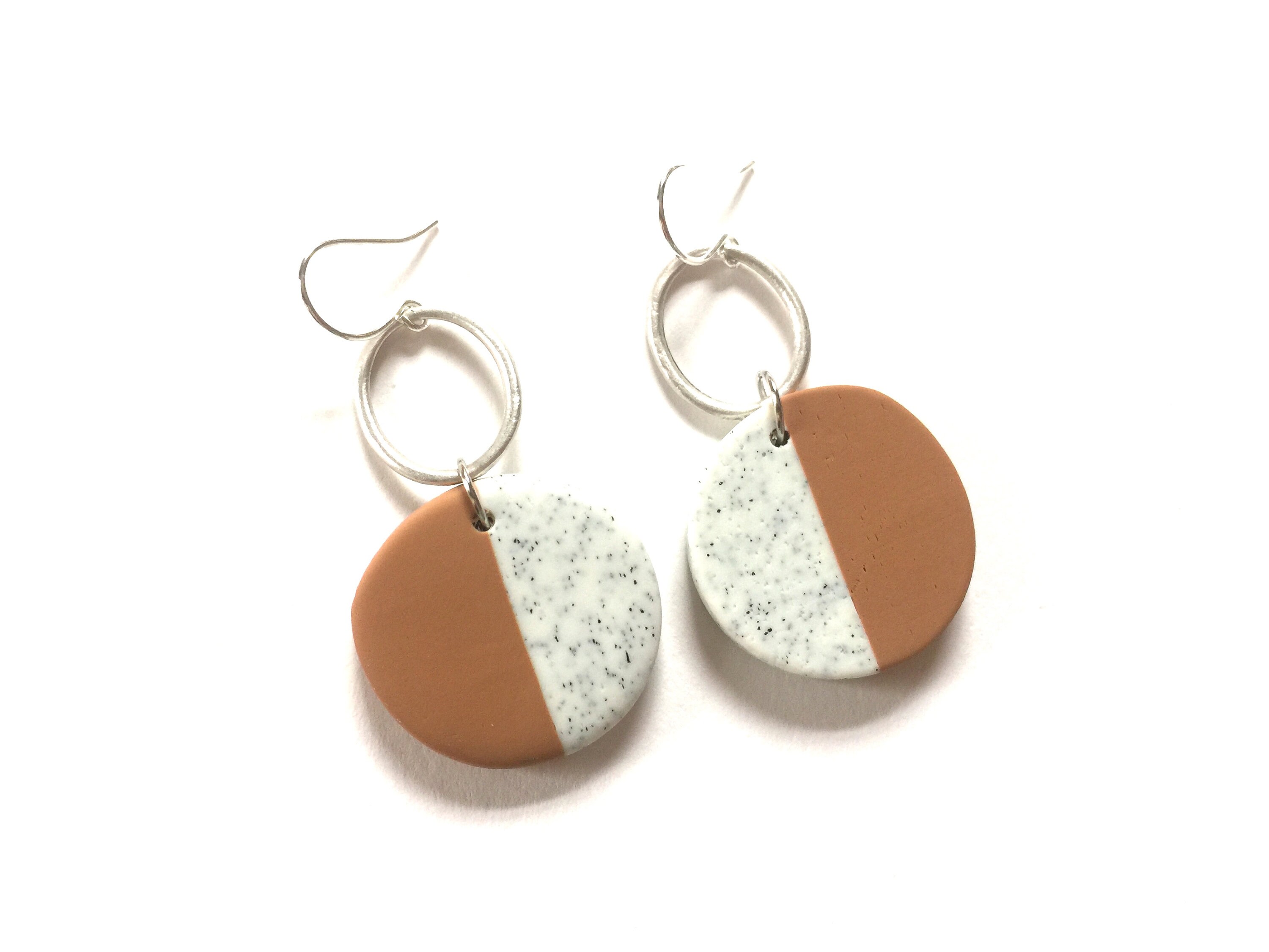 Druzy Inspired Polymer Clay Earrings, Sparkly Wedding Day Dangles