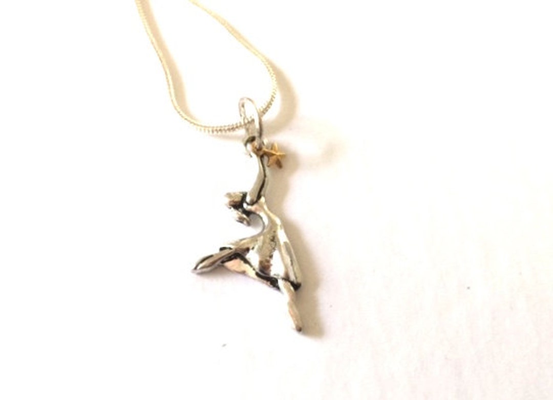 Dancer Necklace Charm Pendant Modern Dance Silver Bronze