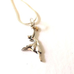 Dancing Woman Necklace: Silver Dancer Charm, Free Spirit Jewelry